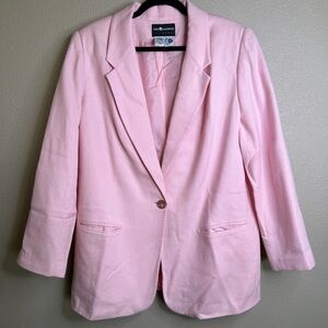 Sag Harbor Wool Blend Pink Blazer w/ Shoulder Pads Size 16W